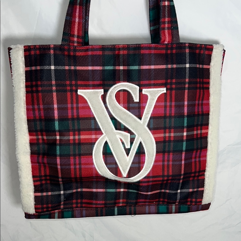 Victoria’s Secrets Red & Green Plaid Tote